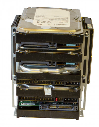 Подставка/Racks для 5-ти жестких дисков 3.5" HDD/SSD + 2 HDD 2.5", металл, оцинкованные направляющие