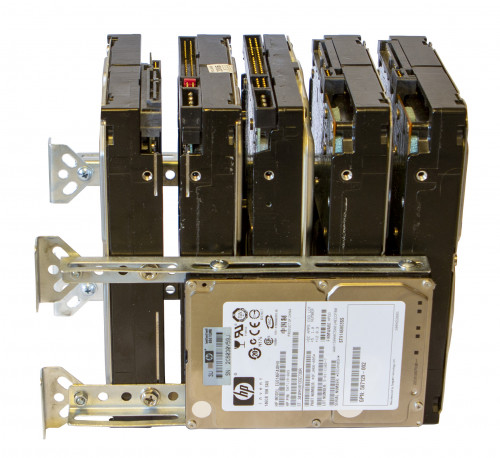 Подставка/Racks для 5-ти жестких дисков 3.5" HDD/SSD + 2 HDD 2.5", металл, оцинкованные направляющие