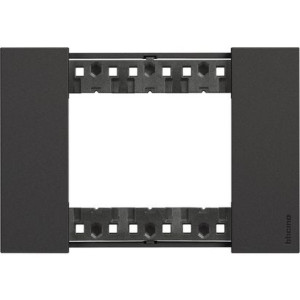 Рамка, немецкий стандарт, цвет черный, на 3 модуля, KA4803KG, Bticino, Living now.
